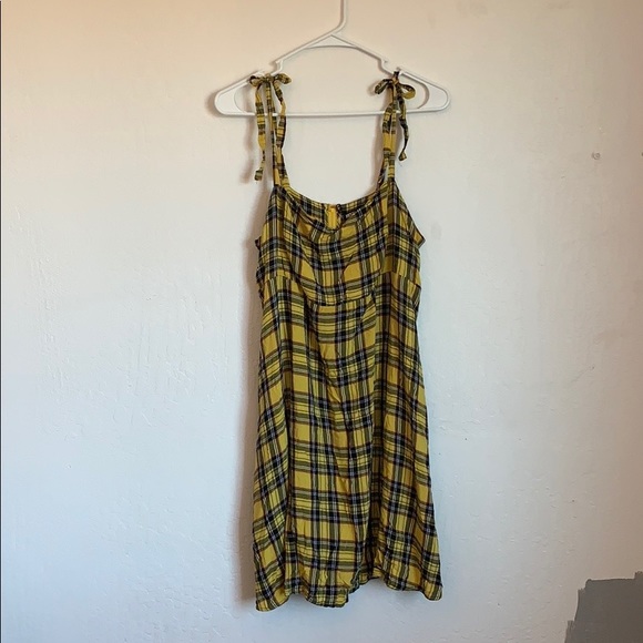 yellow flannel dress